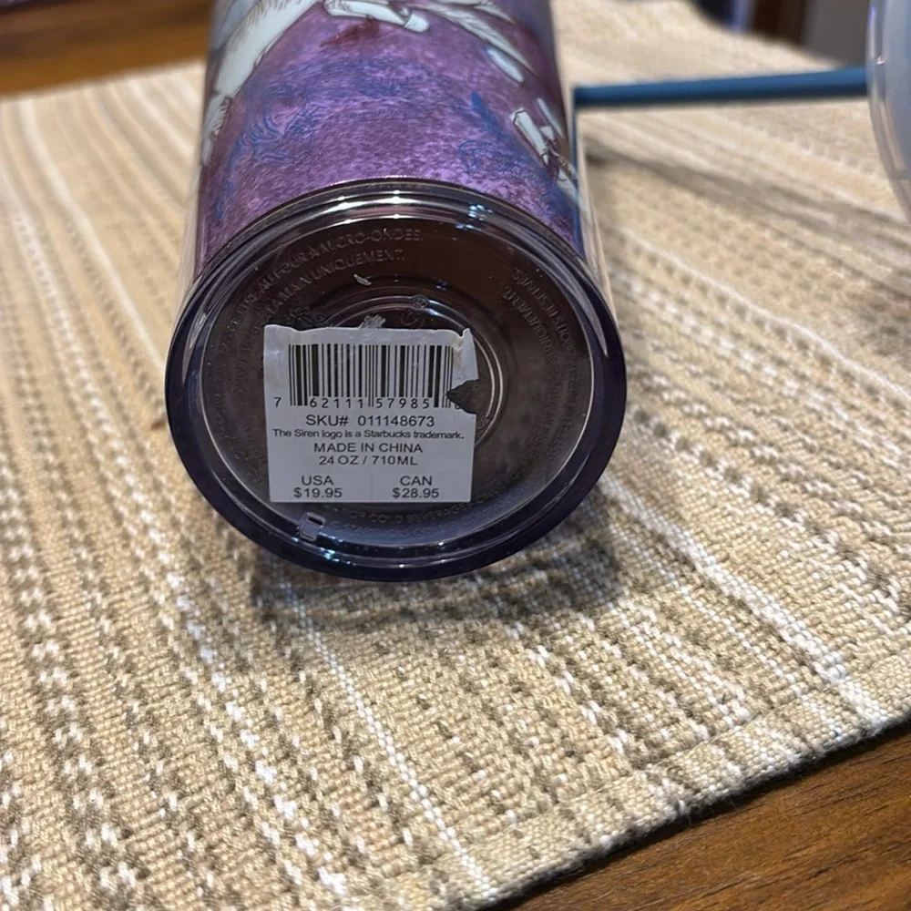 Starbucks 2024 Valentine Purple Winter Blossom Floral‎ Tumbler NWT